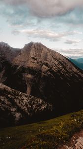 Preview wallpaper mountains, peaks, rocks, slope, sky