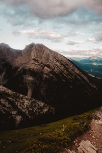 Preview wallpaper mountains, peaks, rocks, slope, sky