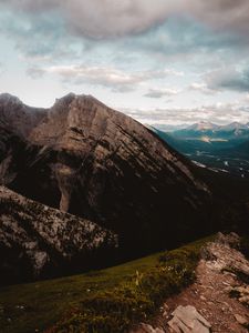 Preview wallpaper mountains, peaks, rocks, slope, sky