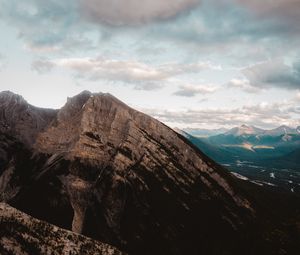 Preview wallpaper mountains, peaks, rocks, slope, sky