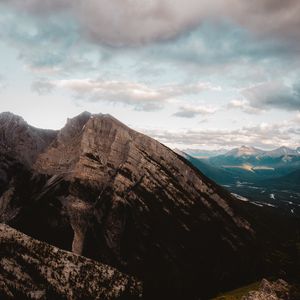 Preview wallpaper mountains, peaks, rocks, slope, sky