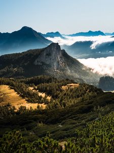 Preview wallpaper mountains, peaks, rocks, distance, sky