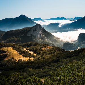 Preview wallpaper mountains, peaks, rocks, distance, sky