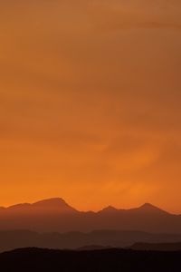 Preview wallpaper mountains, peaks, silhouette, sunset