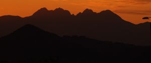 Preview wallpaper mountains, peaks, silhouettes, dawn