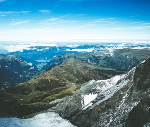 Preview wallpaper mountains, peaks, sky, mountain landscape