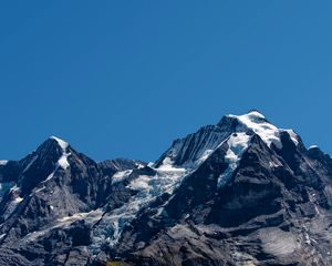 Preview wallpaper mountains, peaks, sky, cloudless, landscape