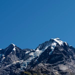 Preview wallpaper mountains, peaks, sky, cloudless, landscape