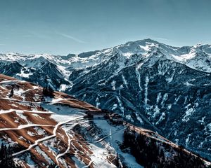 Preview wallpaper mountains, peaks, slopes, snow, alps