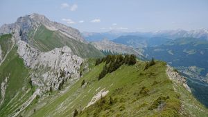 Preview wallpaper mountains, peaks, slopes, trees, landscape