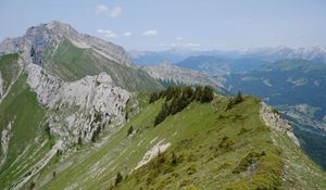 Preview wallpaper mountains, peaks, slopes, trees, landscape
