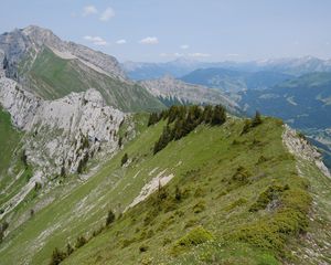 Preview wallpaper mountains, peaks, slopes, trees, landscape
