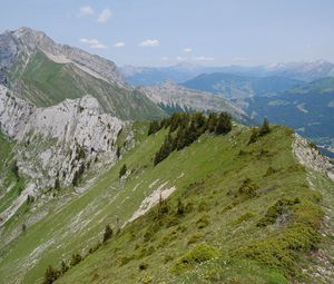 Preview wallpaper mountains, peaks, slopes, trees, landscape