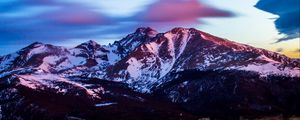 Preview wallpaper mountains, peaks, snow, sunset