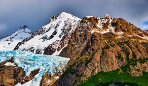 Preview wallpaper mountains, peaks, snow, relief, landscape, nature