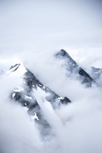 Preview wallpaper mountains, peaks, snow, fog