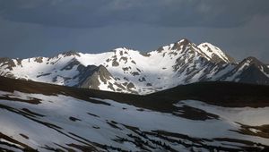 Preview wallpaper mountains, peaks, snow, winter, landscape, nature