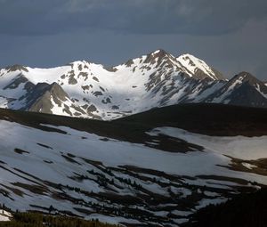 Preview wallpaper mountains, peaks, snow, winter, landscape, nature