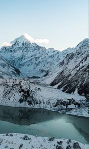 Preview wallpaper mountains, peaks, snow, landscape, mountain range