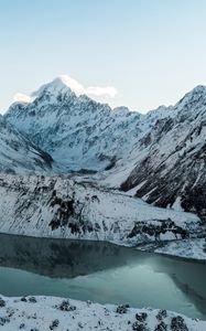 Preview wallpaper mountains, peaks, snow, landscape, mountain range