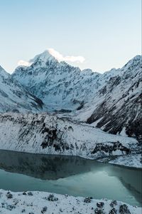 Preview wallpaper mountains, peaks, snow, landscape, mountain range