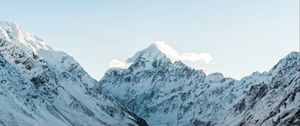 Preview wallpaper mountains, peaks, snow, landscape, mountain range