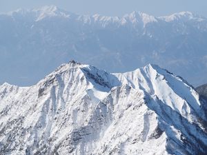 Preview wallpaper mountains, peaks, snow, mountain range, height