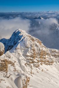 Preview wallpaper mountains, peaks, snow, clouds, landscape