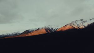 Preview wallpaper mountains, peaks, snow, shadow, nature
