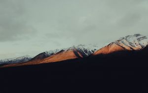 Preview wallpaper mountains, peaks, snow, shadow, nature