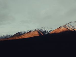 Preview wallpaper mountains, peaks, snow, shadow, nature