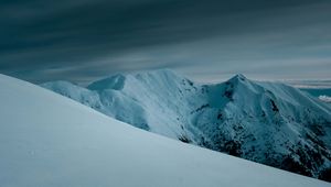 Preview wallpaper mountains, peaks, snow, snowy