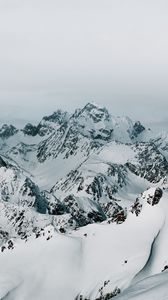 Preview wallpaper mountains, peaks, snow, mountain range, landscape