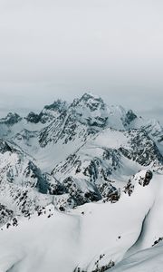 Preview wallpaper mountains, peaks, snow, mountain range, landscape