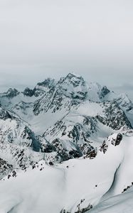 Preview wallpaper mountains, peaks, snow, mountain range, landscape