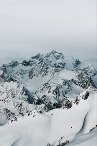 Preview wallpaper mountains, peaks, snow, mountain range, landscape