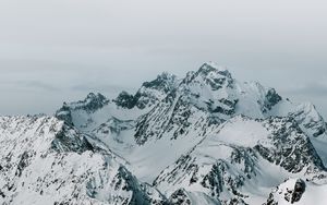 Preview wallpaper mountains, peaks, snow, mountain range, landscape