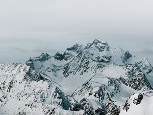 Preview wallpaper mountains, peaks, snow, mountain range, landscape