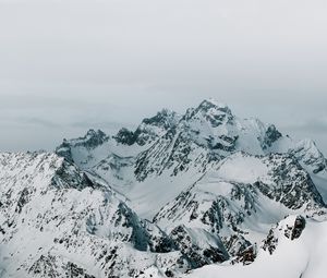 Preview wallpaper mountains, peaks, snow, mountain range, landscape