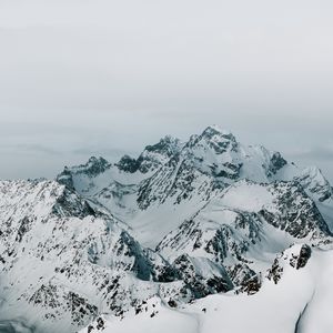 Preview wallpaper mountains, peaks, snow, mountain range, landscape