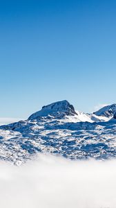 Preview wallpaper mountains, peaks, snow, clouds, landscape