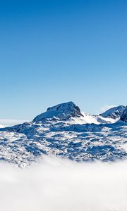 Preview wallpaper mountains, peaks, snow, clouds, landscape