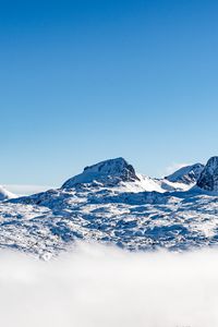 Preview wallpaper mountains, peaks, snow, clouds, landscape