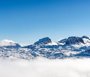 Preview wallpaper mountains, peaks, snow, clouds, landscape