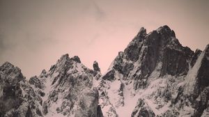 Preview wallpaper mountains, peaks, snow, clouds