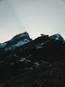 Preview wallpaper mountains, peaks, snow, snowy, sky