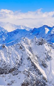 Preview wallpaper mountains, peaks, snow-covered, snow