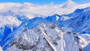 Preview wallpaper mountains, peaks, snow-covered, snow