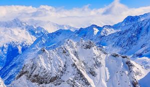 Preview wallpaper mountains, peaks, snow-covered, snow