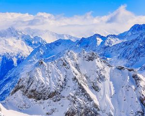 Preview wallpaper mountains, peaks, snow-covered, snow